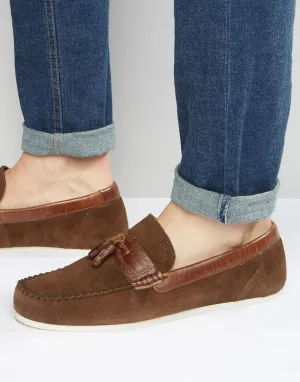 Red Tape Loafers In Brown Suede