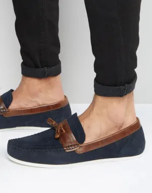 Red Tape Loafers In Navy Suede