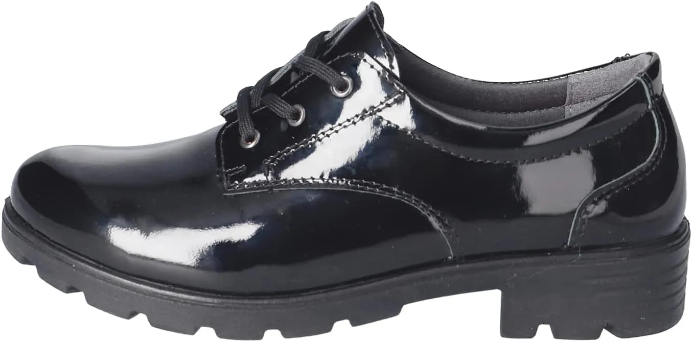 RICOSTA Nancy 7201002-093 Black Patent Leather Girls Lace Up School Shoes