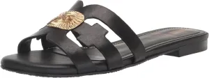 Sam Edelman Bay Radiant Black Leather Embellished Leather Strap Slides Sandals