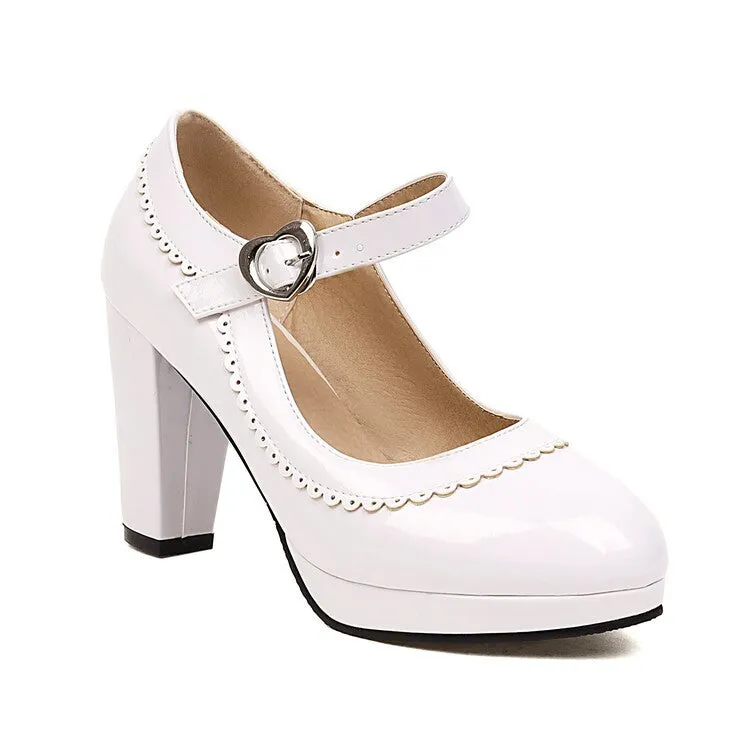 Spring And Summer Women's Shoes Mary Jane High Heels Shallow Lace Simple Retro Elegant