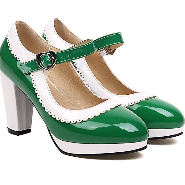 Spring And Summer Women's Shoes Mary Jane High Heels Shallow Lace Simple Retro Elegant