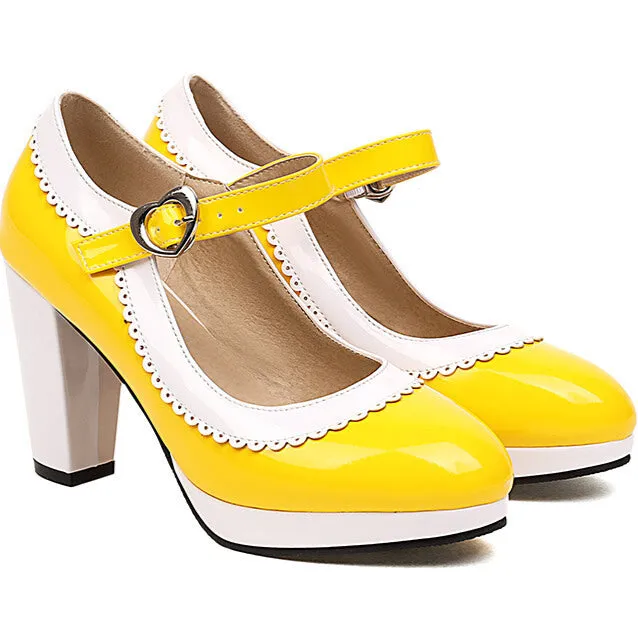 Spring And Summer Women's Shoes Mary Jane High Heels Shallow Lace Simple Retro Elegant
