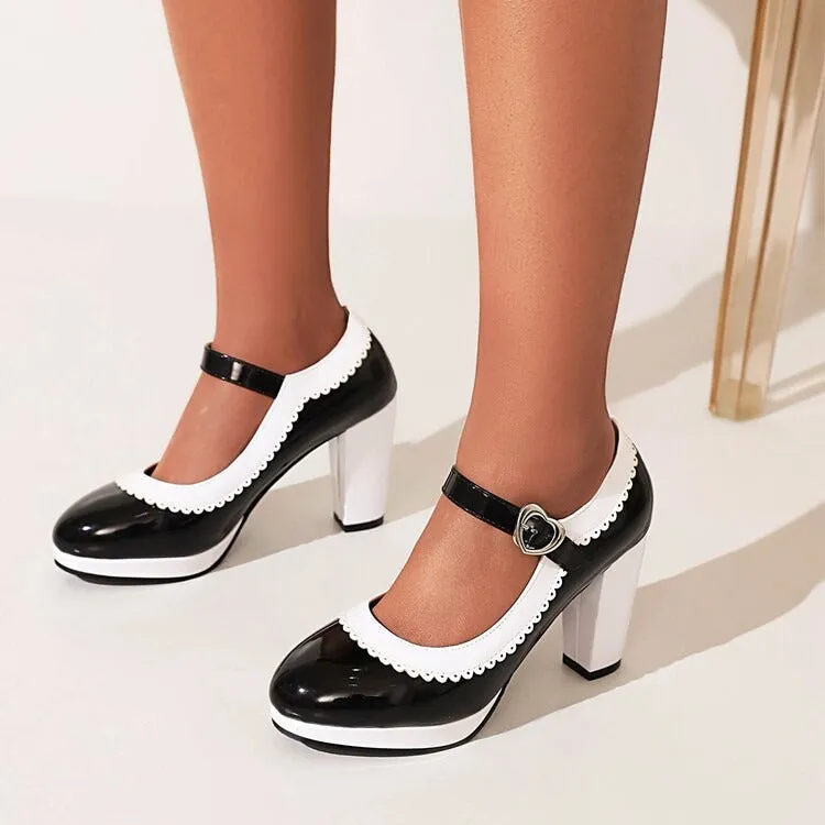 Spring And Summer Women's Shoes Mary Jane High Heels Shallow Lace Simple Retro Elegant