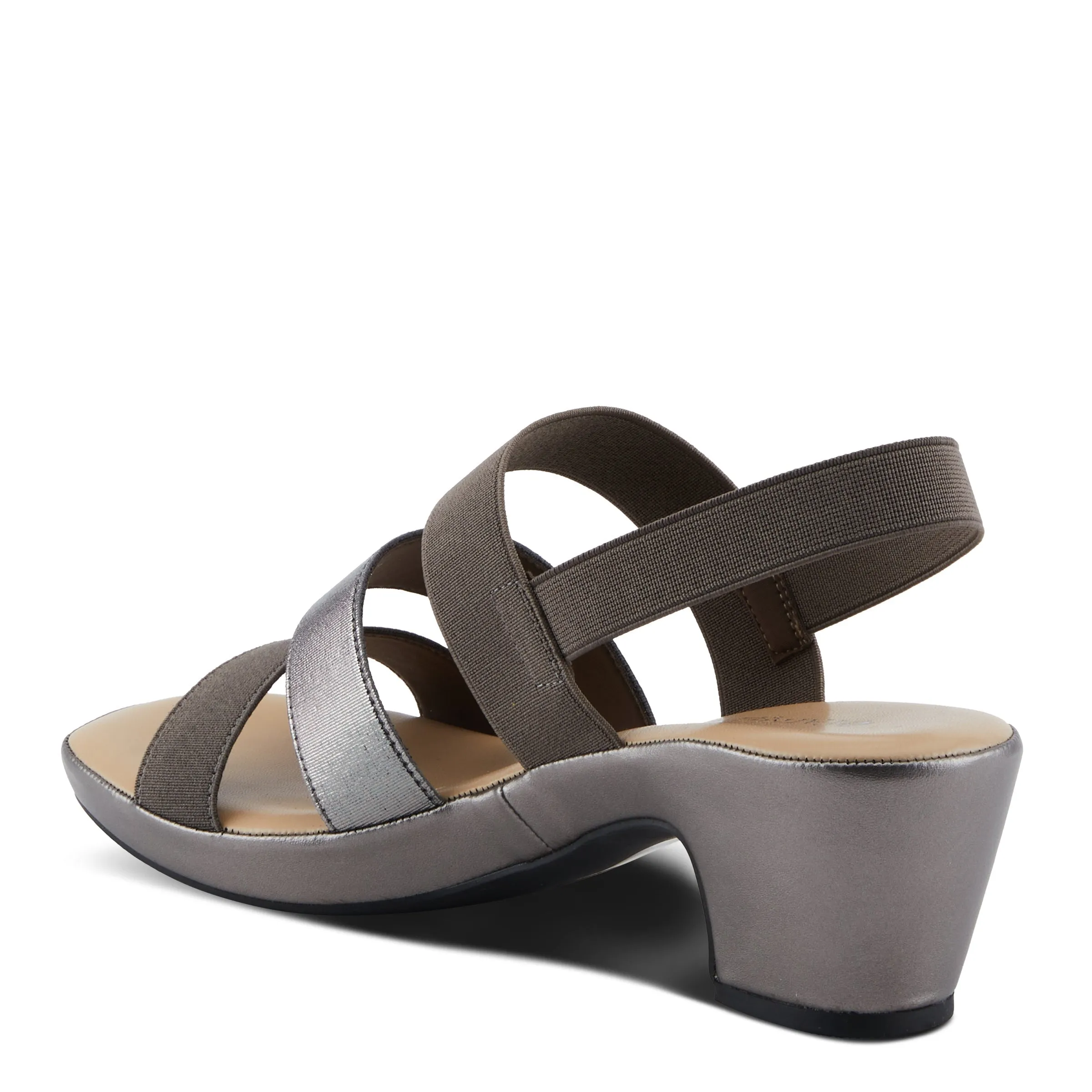 Spring Step Shoes  Patrizia Marzula Women’s Metallic Textile Sandals 2.5" Heel
