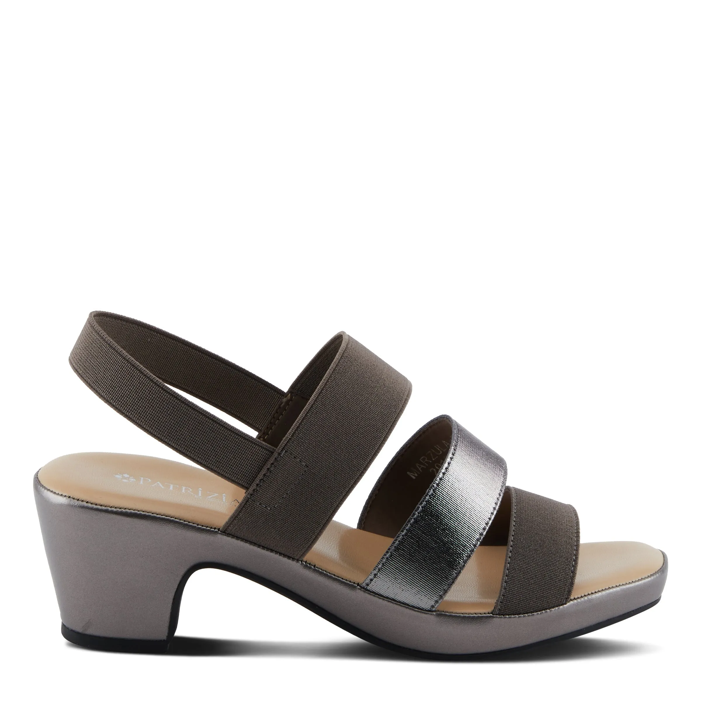 Spring Step Shoes  Patrizia Marzula Women’s Metallic Textile Sandals 2.5" Heel