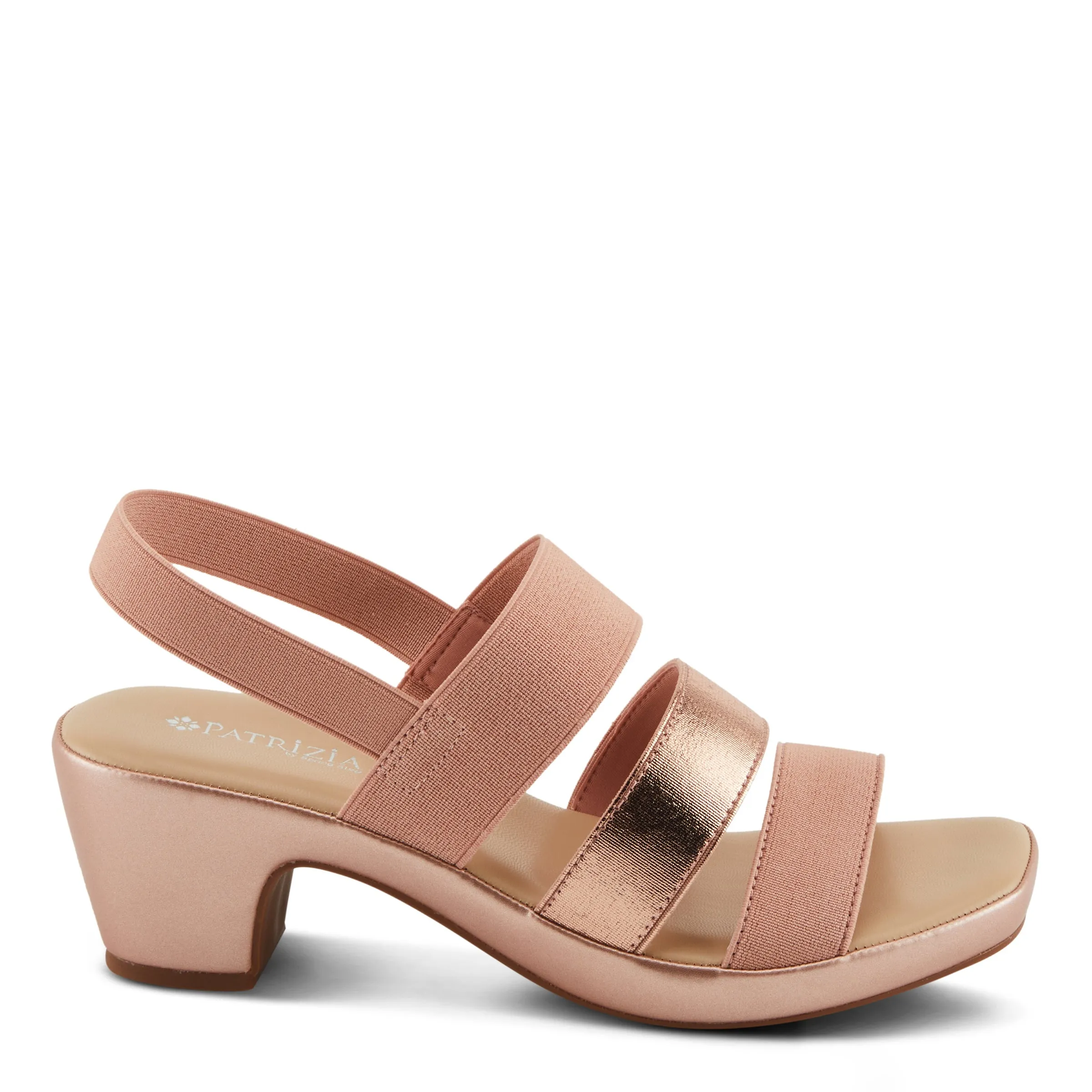 Spring Step Shoes  Patrizia Marzula Women’s Metallic Textile Sandals 2.5" Heel