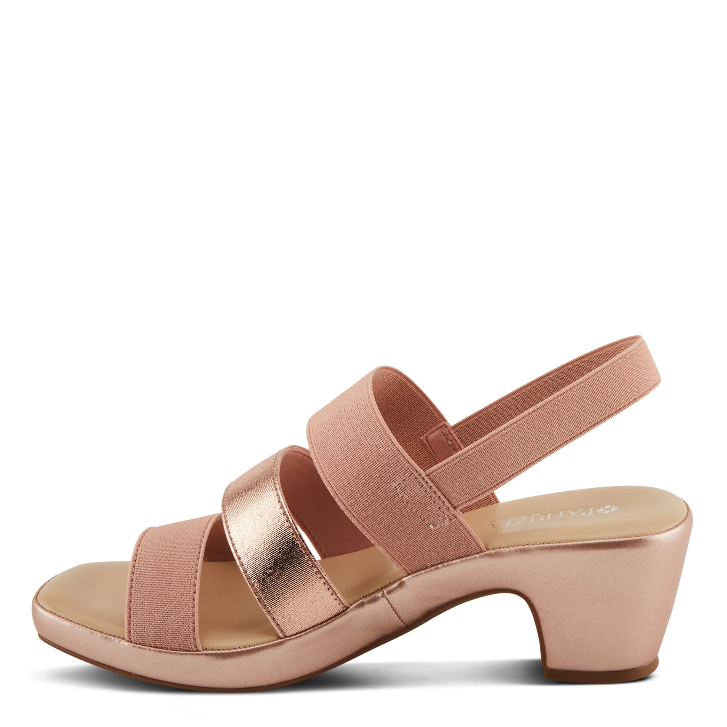 Spring Step Shoes  Patrizia Marzula Women’s Metallic Textile Sandals 2.5" Heel
