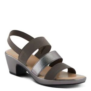 Spring Step Shoes  Patrizia Marzula Women’s Metallic Textile Sandals 2.5" Heel