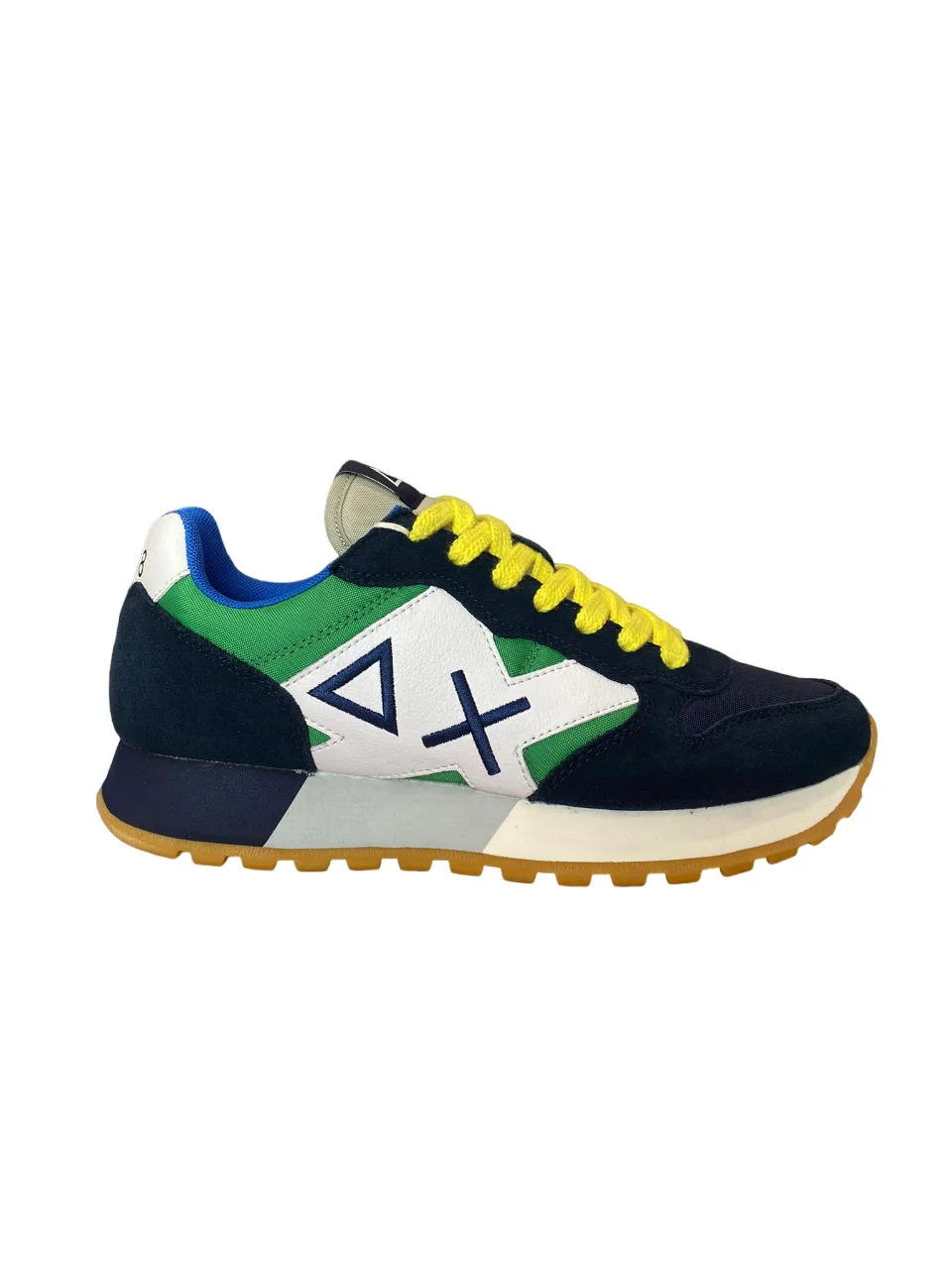 Sun68 sneakers da uomo Jaki Tricolors Z33112 0788 navy blue-verde prato