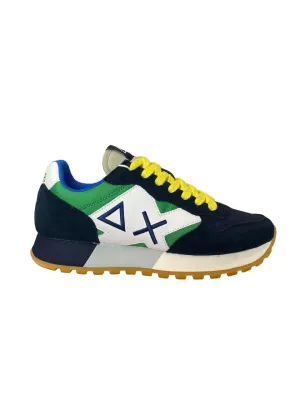 Sun68 sneakers da uomo Jaki Tricolors Z33112 0788 navy blue-verde prato