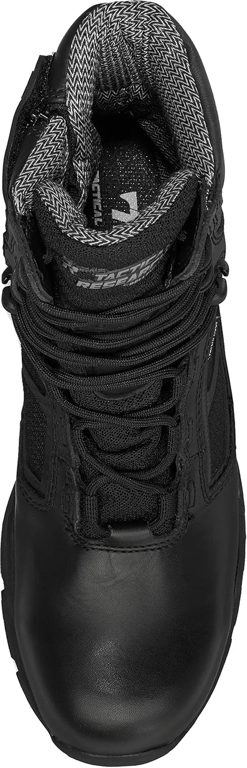TACTICAL RESEARCH TR Chrome TR998Z WP CT 8" Waterproof Men's Tactical Boots - Black Leather Boots with Composite Safety Toe, BBP Membrane & StreetNav Traction Outsole