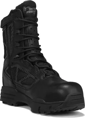 TACTICAL RESEARCH TR Chrome TR998Z WP CT 8" Waterproof Men's Tactical Boots - Black Leather Boots with Composite Safety Toe, BBP Membrane & StreetNav Traction Outsole
