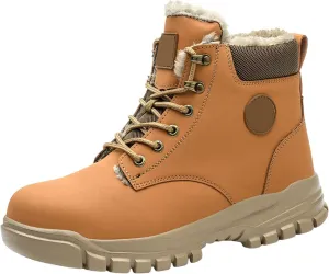 Thick Bottom Non Slip Boots for Men Fleece Lined Warm Ankle Boots Lace Up Non Slip Winter Water Proof Men Shoe Size 16