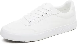 Witwatia White Sneakers for Women Low Top Canvas Shoes White Tennis Shoes Women's Comfortable Fashion Sneakers