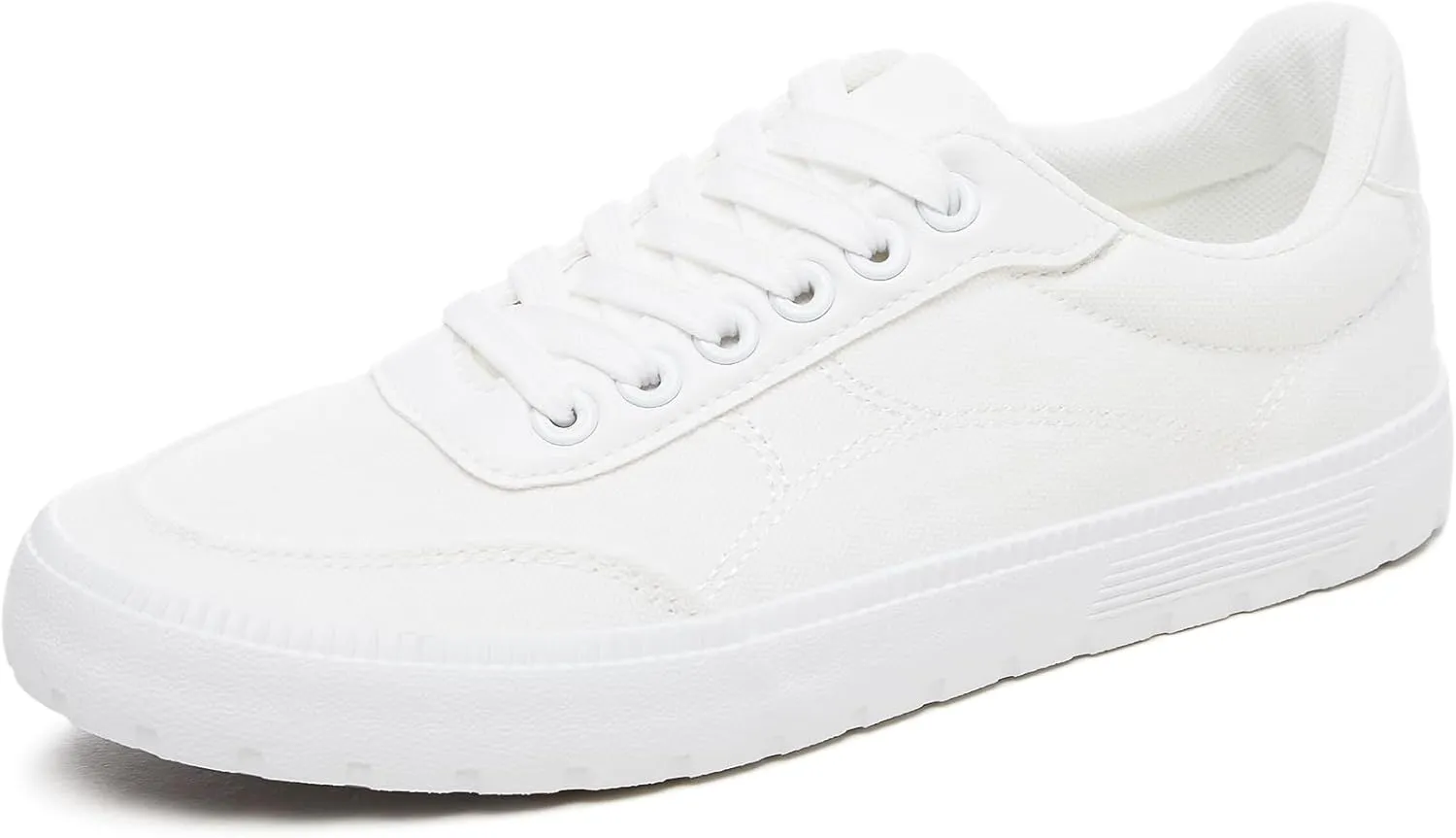 Witwatia White Sneakers for Women Low Top Canvas Shoes White Tennis Shoes Women's Comfortable Fashion Sneakers