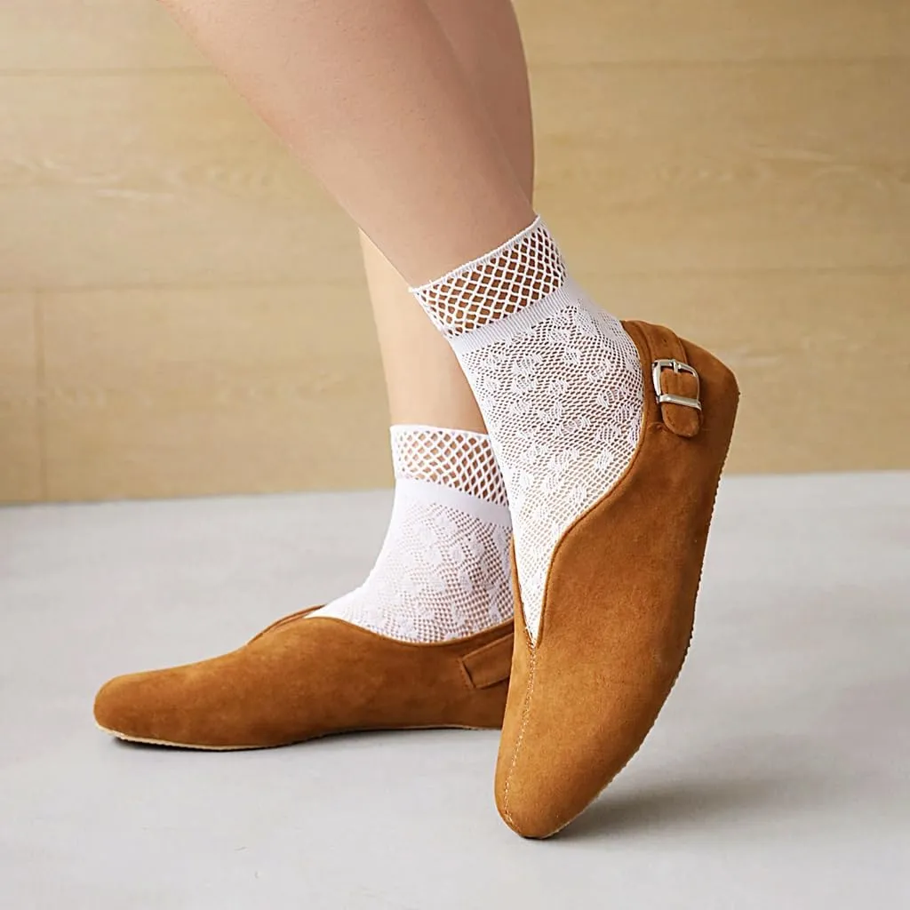 Women's Casual Slip On Loafers Flats Vintage Round Toe Comfort Vegan Suede Girls Dress Oxford Shoes