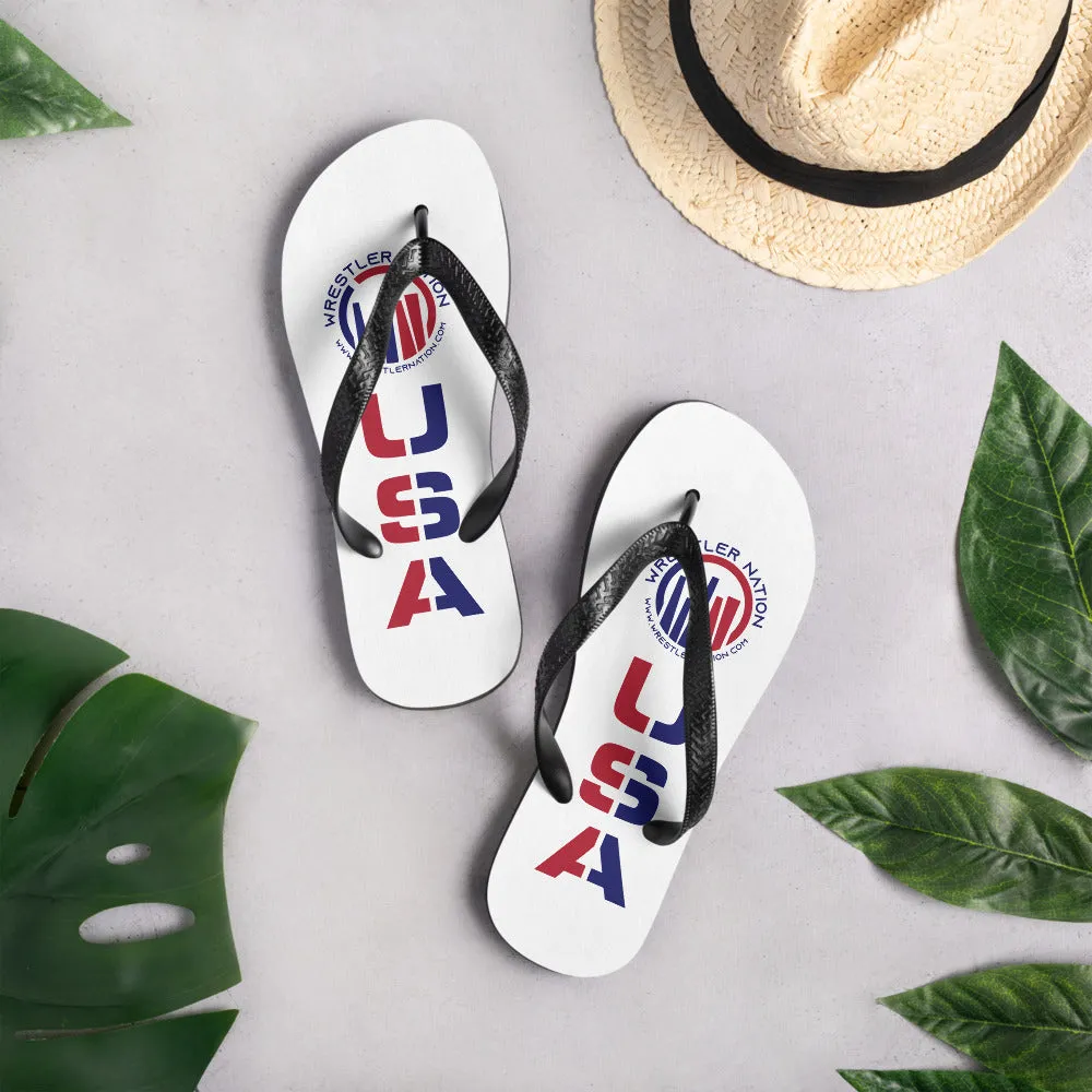 Wrestler Nation USA Flip-Flops