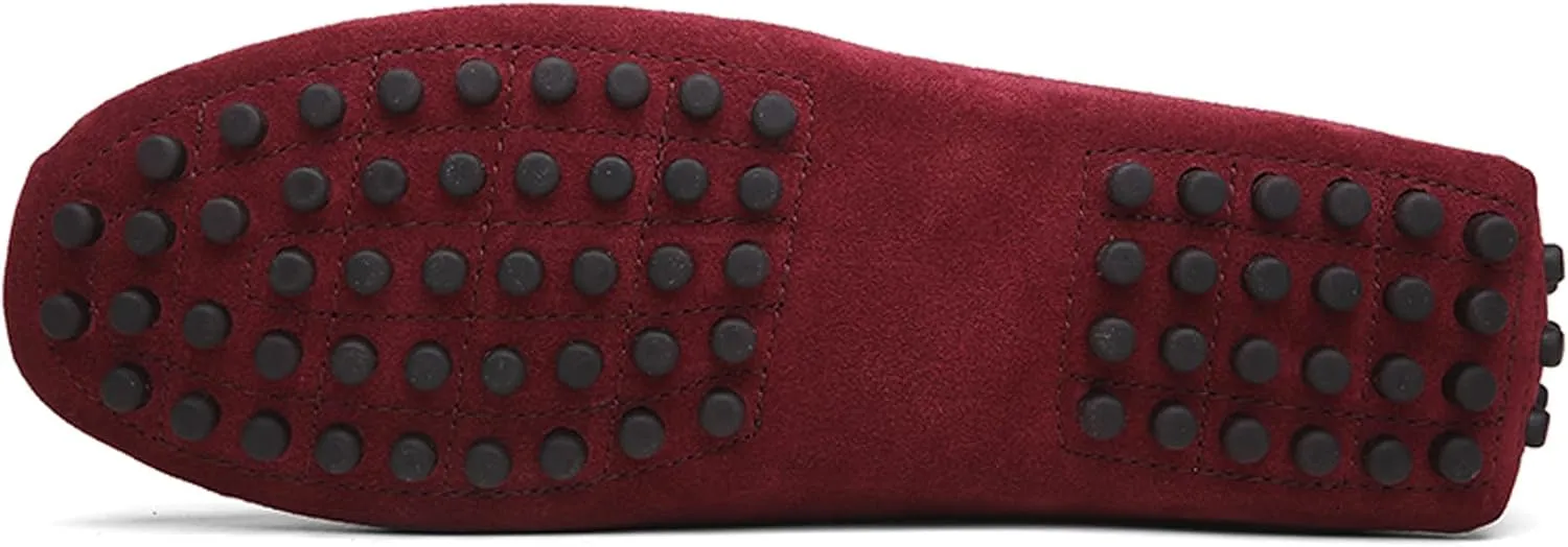 WUIWUIYU Men's Loafers Casual Slip On Shoes Soft Penny Loafers for Men Lightweight Suede Big Size Driving Boat Shoes Moccasins