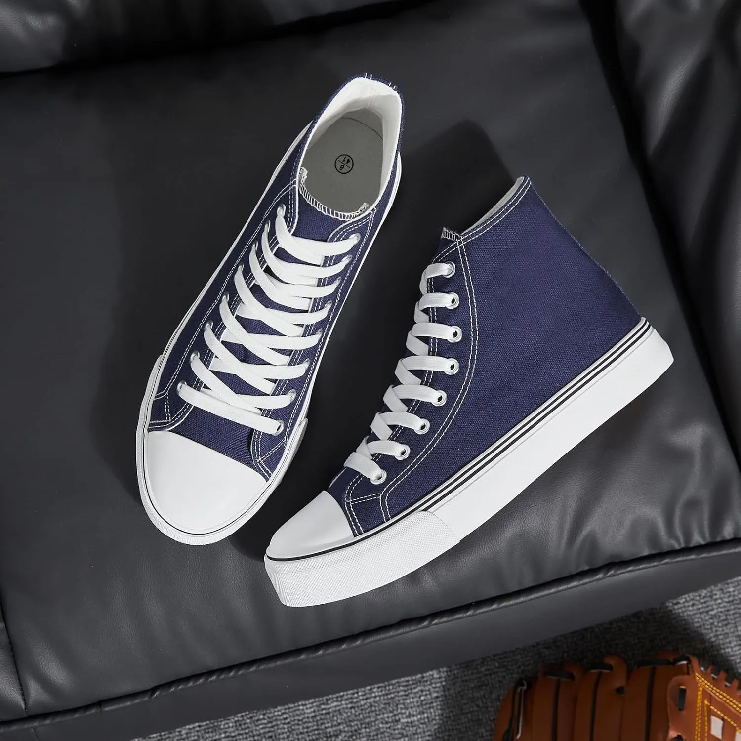 yageyan Men??s High Top Canvas Sneakers Fashion Lace up Walking Shoes Casual Classic
