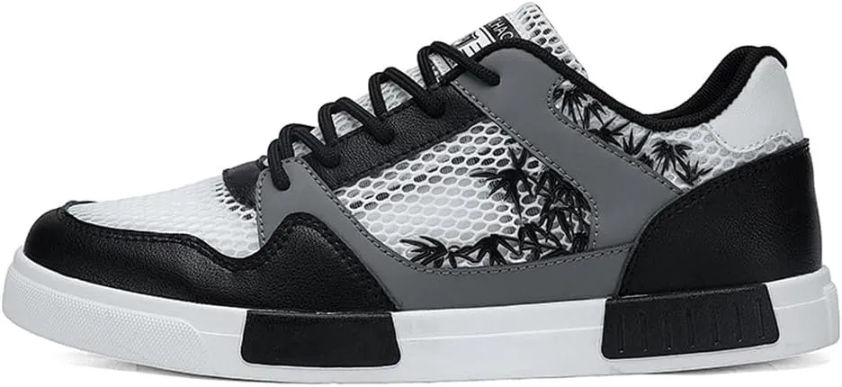 YAXE Men's Mesh Breathable Lightweight Low Top Comfortable Casual Skateboarding Sneakers